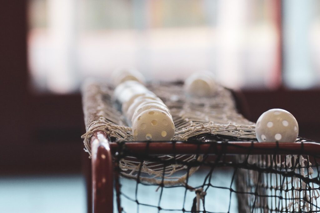 Unihockeytor in einer Sporthalle